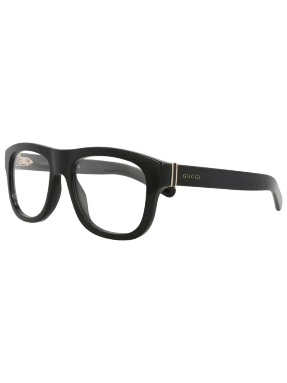 New Gucci Women's Eyeglasses Square Rectangle Recycled Acetate Frame Mens Black